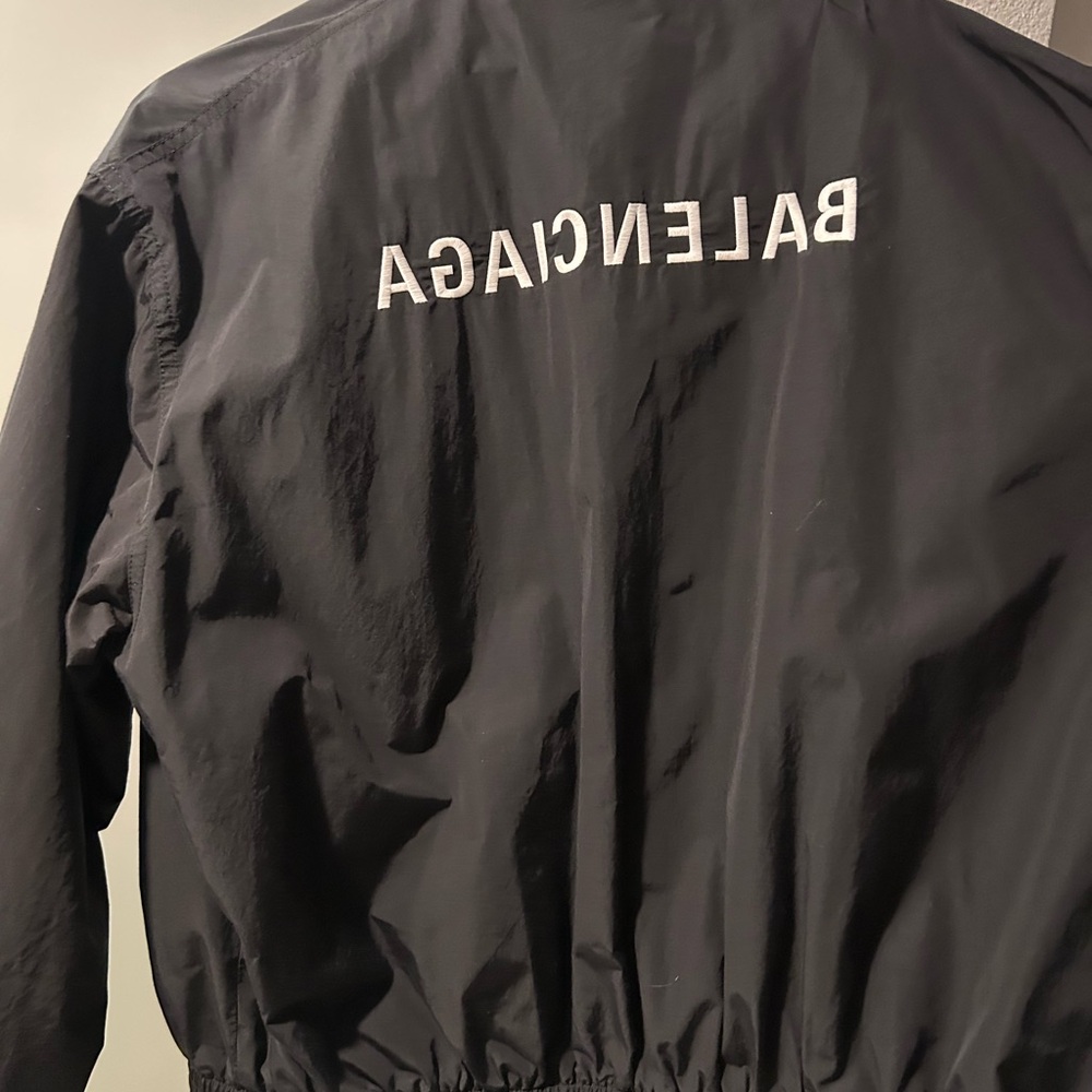 Balenciaga Black Mesh-Back Logo Jacket